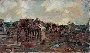 Parada para el descanso en una caravana árabe, de Ricardo de Madrazo, 1877.