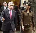 Condoleezza Rice con Jack Straw en Inglaterra - Agente Especial del DSS (izquierda)