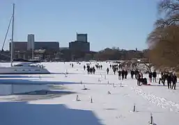 Riddarfjärden en invierno en Norr Mälarstrand.