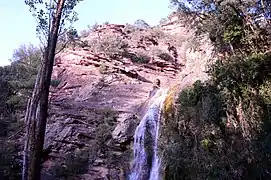 Paisaje fluvial en el paraje Los Amanaderos de Riodeva (Teruel), detalle de la «Cascada de las Ninfas» (2017).