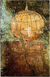 Fresco de un globo terráqueo encontrado en la villa Boscoreale cerca de Pompeya.