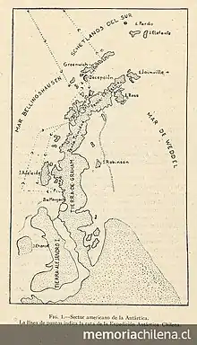 Ruta Primera Expedición Antártica Chilena