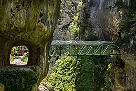 Túnel y puente de los Rebecos, en la sección más estrecha del desfiladero