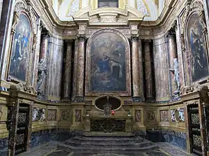 Capilla mayor de Santa M. Maddalena dei Pazzi de Florència, donde estuvieron sus restos hasta el siglo XIX