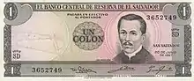 Anverso Billete de un Colón 1967