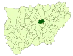 Extensión del municipio en la provincia.