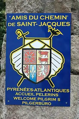 Affiche l'accueil des pèlerins en route vers Saint-Jacques.