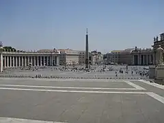 La Plaza de San Pedro en Roma.