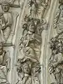 El rey Salomón con el modelo para el Templo de Jerusalén. Escultura gótica de la catedral de Laón, siglo XIII.