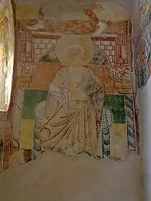 Fresco representando a San Baudelio, el titular de la  Iglesia.