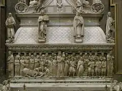 Arca de Santo Domingo de la basílica de Santo Domingo. Detalle de la parte inferior, con los paneles de Nicola Pisano (1264-1267). La parte superior es de Niccolò dell'Arca (1469-1473).