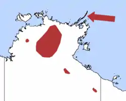 Mapa de distribución de Pseudantechinus bilarni