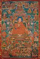 Thangka del siglo XVIII, representando a Sangye Gyatso.