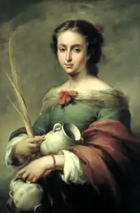 Murillo: Santa Rufina (hacia 1660) con dos "tallas" trianeras.Museo Meadows. Dallas.