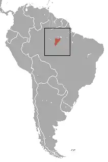 Distribución del tití de Santarem