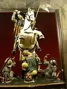 Santiago Matamoros en una escultura barroca de la Catedral de Santiago de Compostela.