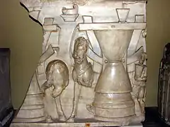 Caballos de molino en un sarcófago romano del siglo III.