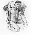 Male Nudes Wrestling de John Singer Sargent (c. 1880).