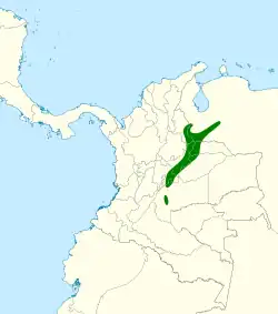 Distribución geográfica de la amazilia colimorada.