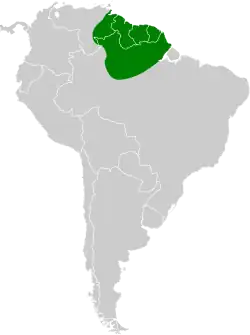 Distribución geográfica del llorón oliváceo.