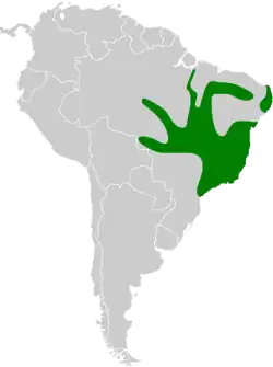 Distribución geográfica de la tangara canela.