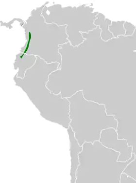 Distribución geográfica del churrín del Chocó.