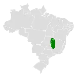 Distribución geográfica del churrín de Brasilia.