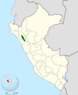 Distribución geográfica del churrín unicolor.