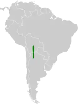 Distribución geográfica del churrín de Zimmer.