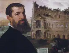 Martin van Heemskerck, Autorretrato ante el Coliseo