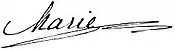 Firma de María de Sajonia-Coburgo y Gotha