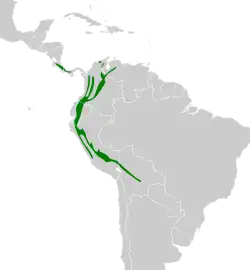 Distribución geográfica del piojito guardarríos.