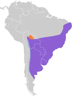 Distribución geográfica del piojito tiquitiqui.