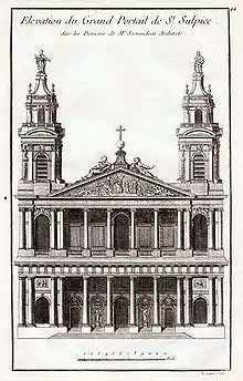 Primer proyecto de la fachada de San Sulpicio, 1732