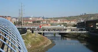 Viaducto de Urbinaga y tren de cercanías Renfe
