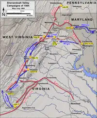 Operaciones en el valle de Shenandoah, mayo–julio 1864.