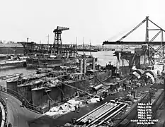 Astilleros de Fore River Shipyard, con el SS Katrina Luckenbach en 1918