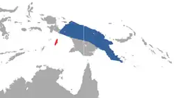 Mapa de distribución de Murexia longicaudata