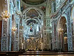 Interior del Gesù, la iglesia de la Casa Profesa de Palermo.