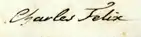 Firma de Carlos Félix I de Cerdeña