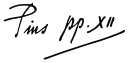 Firma de Pío XII