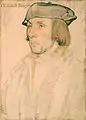 Boceto complementario de Sir Thomas Elyot por Holbein , Royal Collection, Windsor. Ninguno de los dos retratos ha sobrevivido.