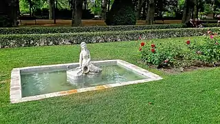 Parterre de la Sirena o de las Rosas en los jardines de los Campos Elíseos de Lleida.