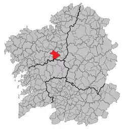 Extensión del municipio en Galicia.