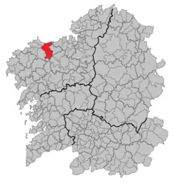 Extensión del municipio en Galicia.