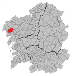 Extensión del municipio en Galicia.