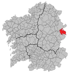 Extensión del municipio en Galicia.