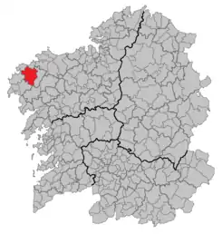 Extensión del municipio en Galicia.