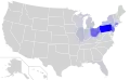 The language spread of Slovak in the United States according to U. S. Census 2000 and other resources interpreted by research of U. S. English Foundation, percentage of home speakers