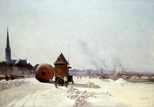 Quai de la Grave, en invierno (1884)